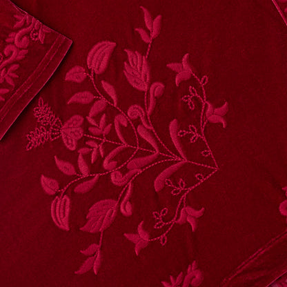 Women's Embroidered Velvet Open Front Cardigan