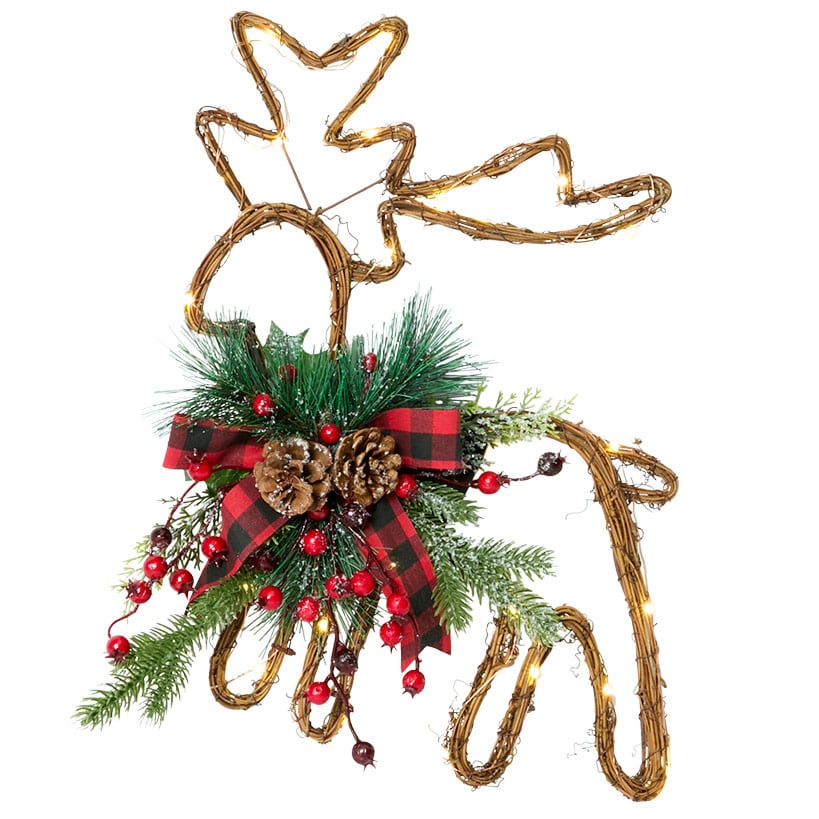 Woven Lighted Holiday Wall Hanging Christmas Decor