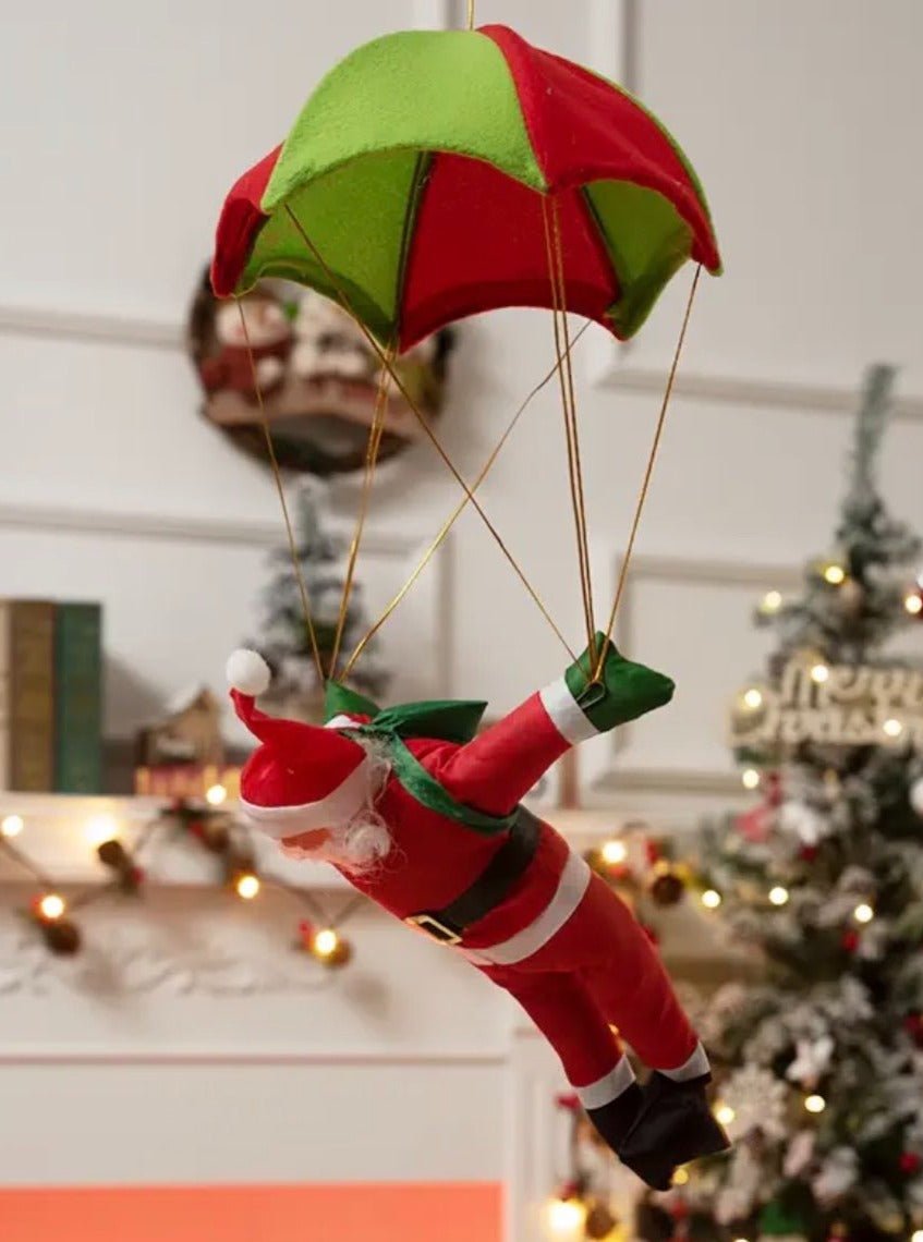 Christmas Electric Santa Decor, Santa Climbing Ropes & Ladder Toy Ornament