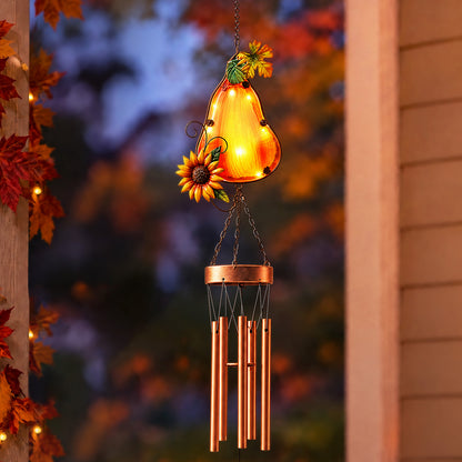 Fall-Themed Solar Gourd Wind Chime