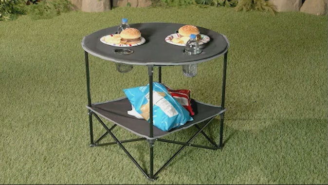 Portable Folding Picnic Table with Shelf - Waterproof, Perfect For Outdoors